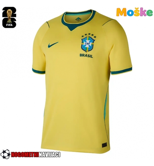 Moške Nogometnih dresov Brazilija Domači SP 2026 Kratki rokavi Moške Nogometnih dresov Brazilija Domači SP 2026 Kratki rokavi